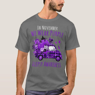 Womens In November We Wear Purple Truck Epilepsy A T-Shirt
