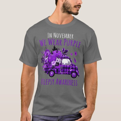 Womens In November We Wear Purple Truck Epilepsy A T_Shirt