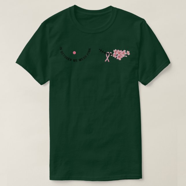 Womens In October We Wear Pink Breast Cancer Aware T-Shirt (Design Front)
