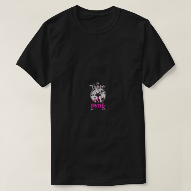 Womens In october we wear pink Breast cancer hallo T-Shirt (Design Front)
