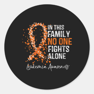 Womens In This Family Fights Alone Shirt Leukemia  Classic Round Sticker