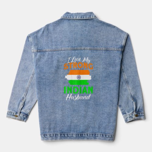 Womens India Strong Indian Husband Women Indian Fl Denim Jacket