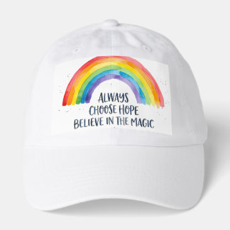 Women's Inspirational Rainbow Graphic Tee: Always Hat