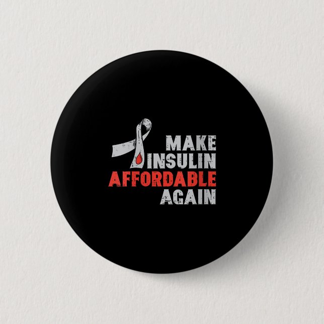 Womens Insulin Therapy Diabetes Awareness Blood Gl Button (Front)
