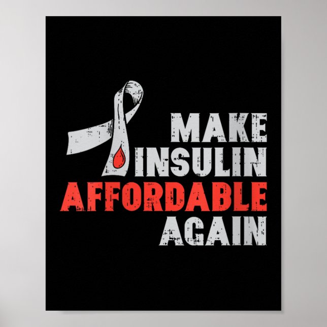 Womens Insulin Therapy Diabetes Awareness Blood Gl Poster (Front)