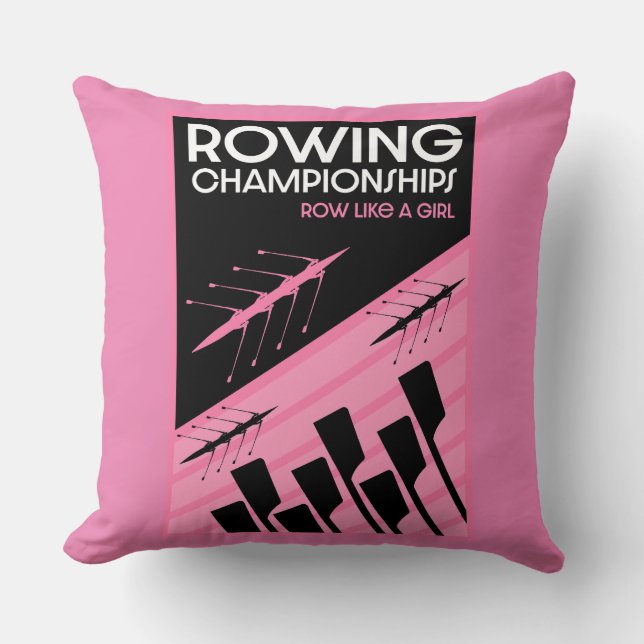 Women's International Rowing Throw Pillow (Front)