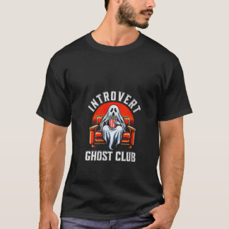 Womens Introvert Ghost Club Anti Social Funny Hall T-Shirt