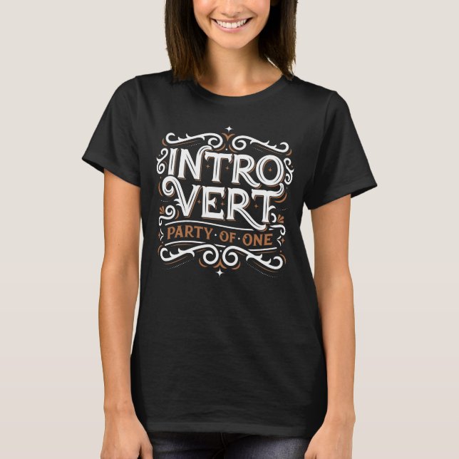 Womens Introvert (Party of One) Black T-Shirt (Front)