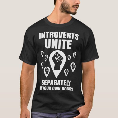 Womens Introverts Unite Separately  Home Social Di T_Shirt