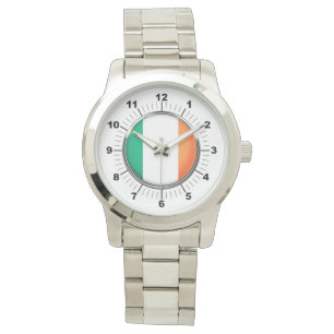 Women's Ireland Flag Oversized Silver Watch