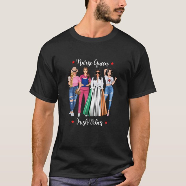 Womens Ireland Nurse Queen Nursing Student Women A T-Shirt (Front)