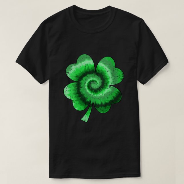 Womens Irish Shamrock Tie Dye Happy St Patricks Da T-Shirt (Design Front)