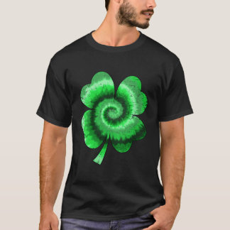Womens Irish Shamrock Tie Dye Happy St Patricks Da T-Shirt