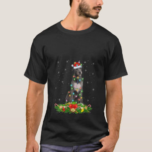 Womens Irish Wolfhound Dog Christmas Lights Funny  T-Shirt
