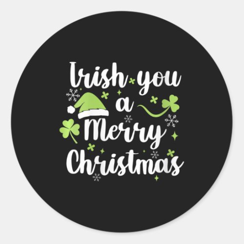 Womens Irish You A Merry Christmas Green Cloverlea Classic Round Sticker