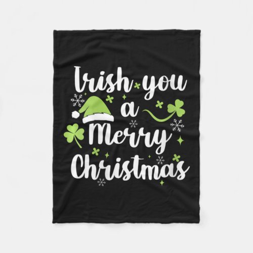 Womens Irish You A Merry Christmas Green Cloverlea Fleece Blanket