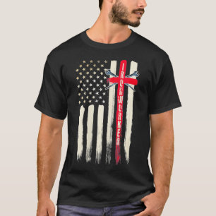 Womens Ironworker s Gift Religious Christan Cross  T-Shirt