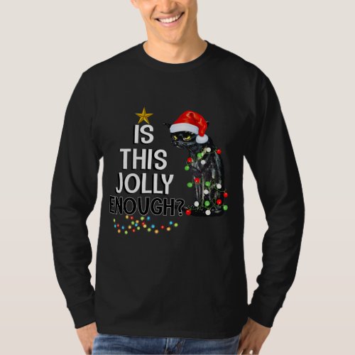 Womens Is This Jolly Enough Noel Black Cat Merry T_Shirt