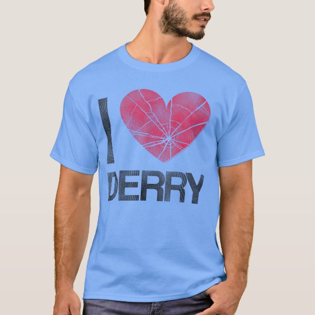 Womens It I Heart Derry Stephen King Horror VNeck  T-Shirt (Front)