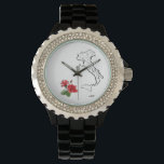 *~* Women's Italia Map Italy Roses Rhinestones Watch<br><div class="desc">Energy Enhanced ELEGANT CLASSY WHITE BLACK GREEN RED ITALIAN ITALY MAP WOMEN's WATCH : PERSONALIZE if desired with your INITIALS. The watch has a BLACK STRAP and the face is surrounded in SPARKLY RHINESTONES. The colors of the ITALIAN FLAG are clearly present in this design. GREEN WHITE and RED. ITALY...</div>