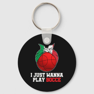 Womens Italian Bowling Game Italy Bocci Player Boc Keychain