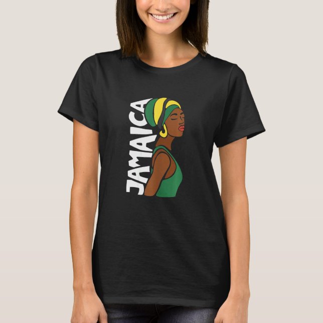 Womens Jamaica Jamaican Flag Caribbean Souvenir Bl T-Shirt (Front)