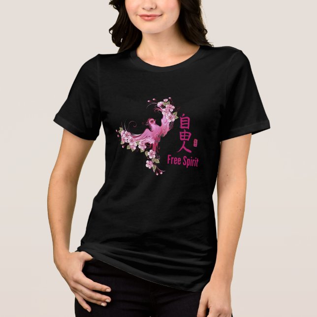 Women's Japanese "Free Spirit" T-Shirt  Tri-Blend Shirt (Front)