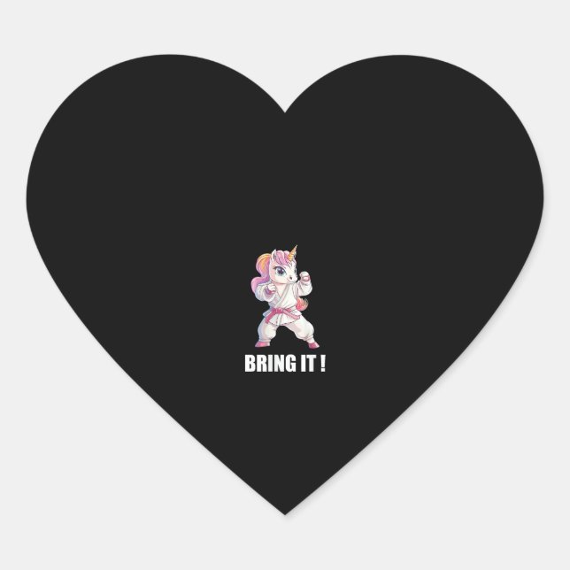 Womens Japanese Karateka Unicorn Tank Top Heart Sticker (Front)
