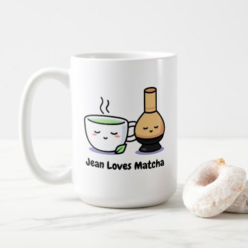 Womens Japanese Matcha Cute Cartoon Teacup Coffee Mug