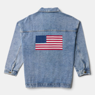 Women's jeans jacket, USA flag (Jacket) Denim Jacket