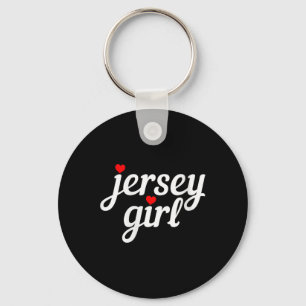 Womens Jersey Girl New Jersey Heart Funny Cute New Keychain