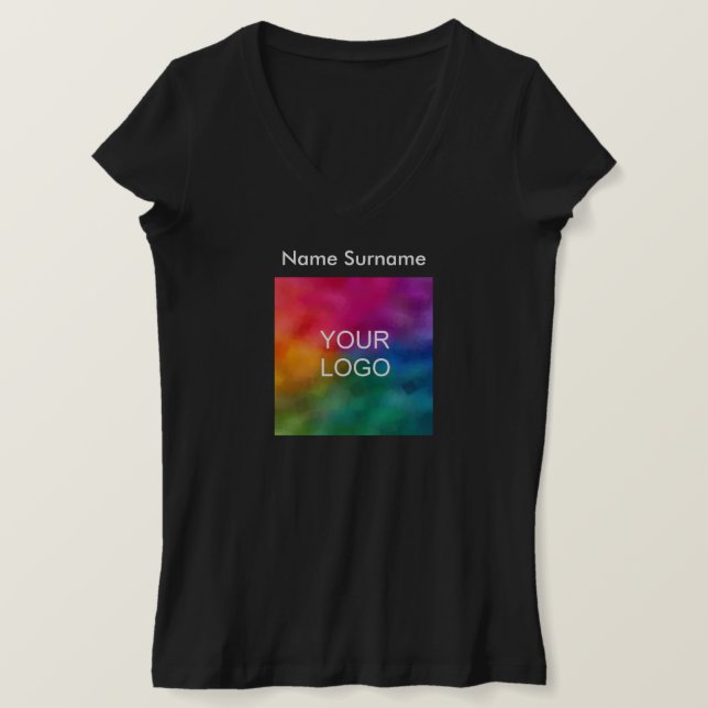 Women's Jersey V-Neck Custom T-Shirt Business (Design Front)