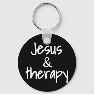 Womens Jesus And Therapy Christian Humor For Chris Keychain