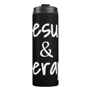 Womens Jesus And Therapy Christian Humor For Chris Thermal Tumbler