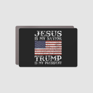Womens Jesus Is My Savior Trump is My President 20 Car Magnet
