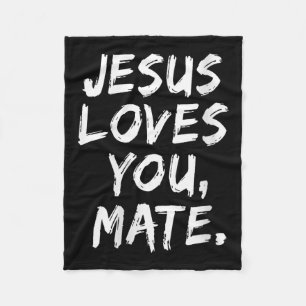 Womens Jesus Loves You Mate Christian Believer Fai Fleece Blanket