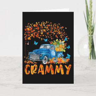 Womens Jnqd Truck Pumpkin Grammy Fall Autumn Vibes Card