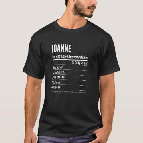 Womens Joanne  Nutritional Facts Serving Size Calo T_Shirt