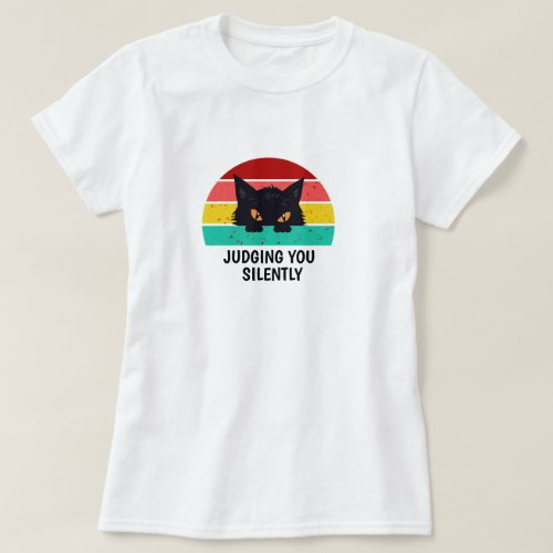 Womens Judging You Silently Cat Graphic Tee