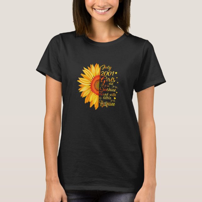 Womens July Girl 2001 21 Years Old 21st Birthday T-Shirt (Front)