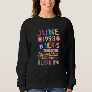 Womens June 1993 29 Years Of Being Awesome Floral  Sweatshirt