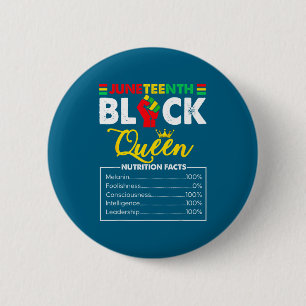 Womens juneteenth black african queen nutritional button