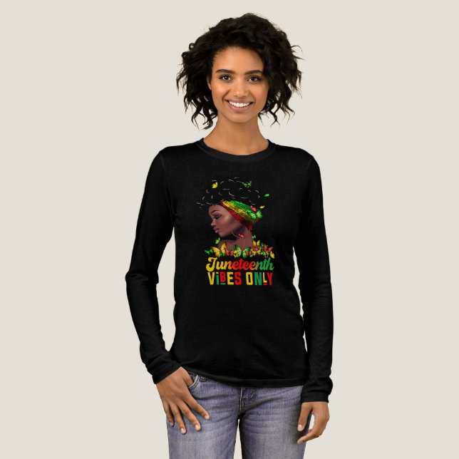 Womens Juneteenth Vibes T-Shirt Tri-Blend Shirt (Full Front)
