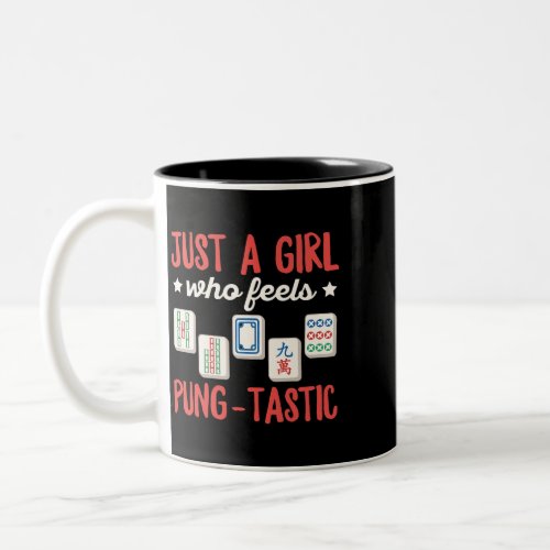 Womens Just a girl who feels pungtastic Pun for a  Two_Tone Coffee Mug