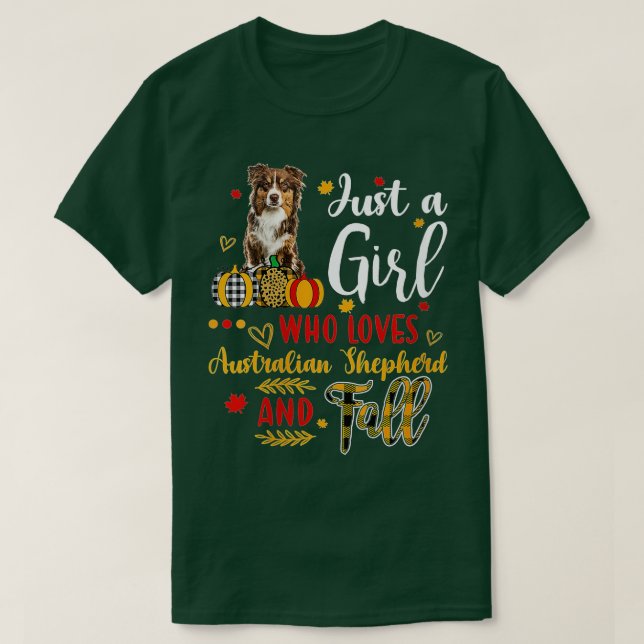 Womens Just A Girl Who Loves Australian Shepherd A T-Shirt (Design Front)