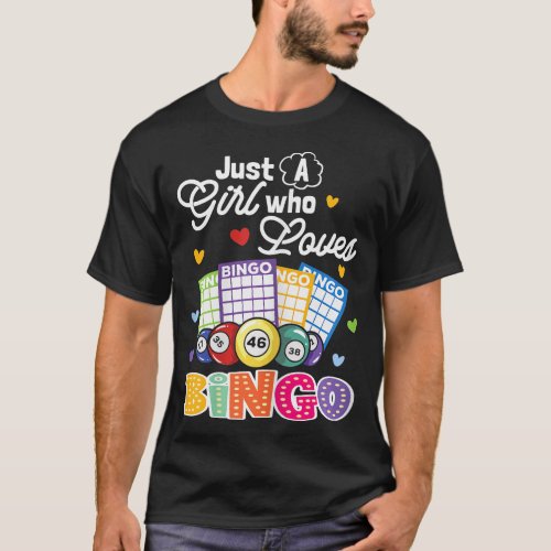 Womens Just A Girl Who Loves Bingo T_Shirt