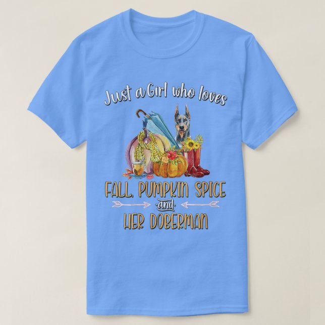 Womens Just A Girl Who Loves Fall Pumpkin Spice an T-Shirt (Design Front)