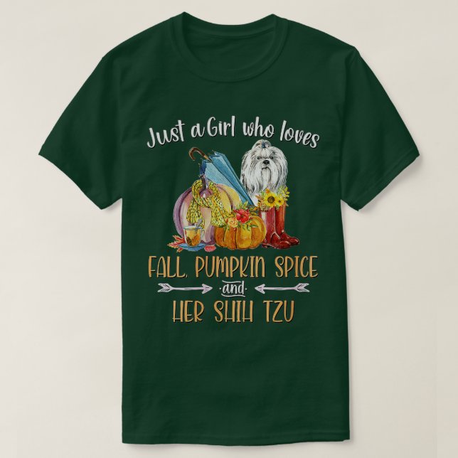 Womens Just A Girl Who Loves Fall Pumpkin Spice an T-Shirt (Design Front)