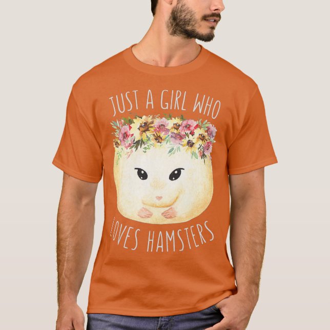 Womens Just A Girl Who Loves Hamsters Floral T-Shirt (Front)