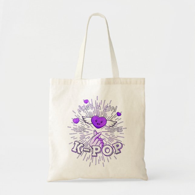 Womens Just a Girl Who Loves K Pop Korean Music Lo Tote Bag (Front)